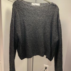 Grey knit sweater - zara